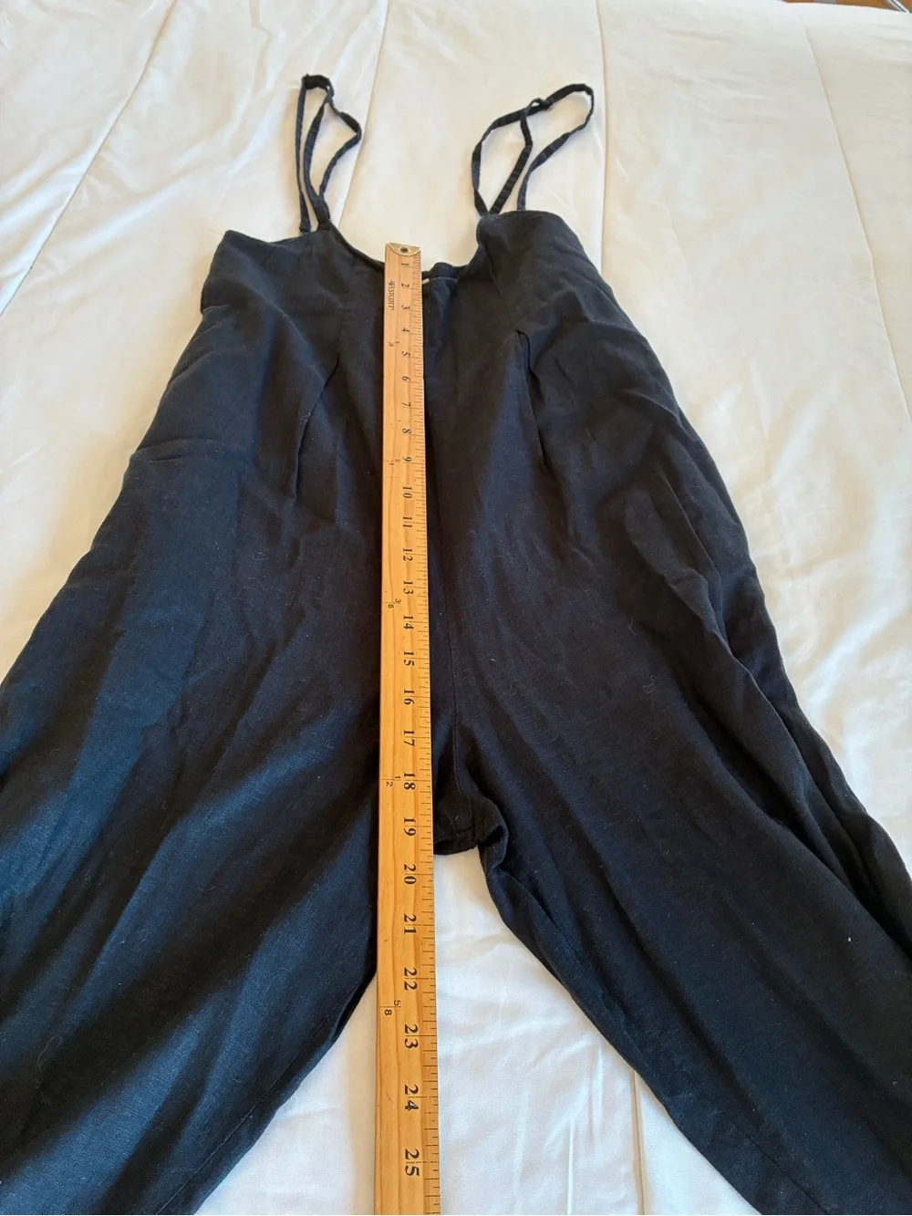 Women’s Black Linen blend onesie jumpsuit XS